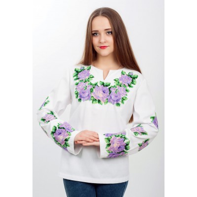 Beads Embroidered blouse "Purple Marvel"
